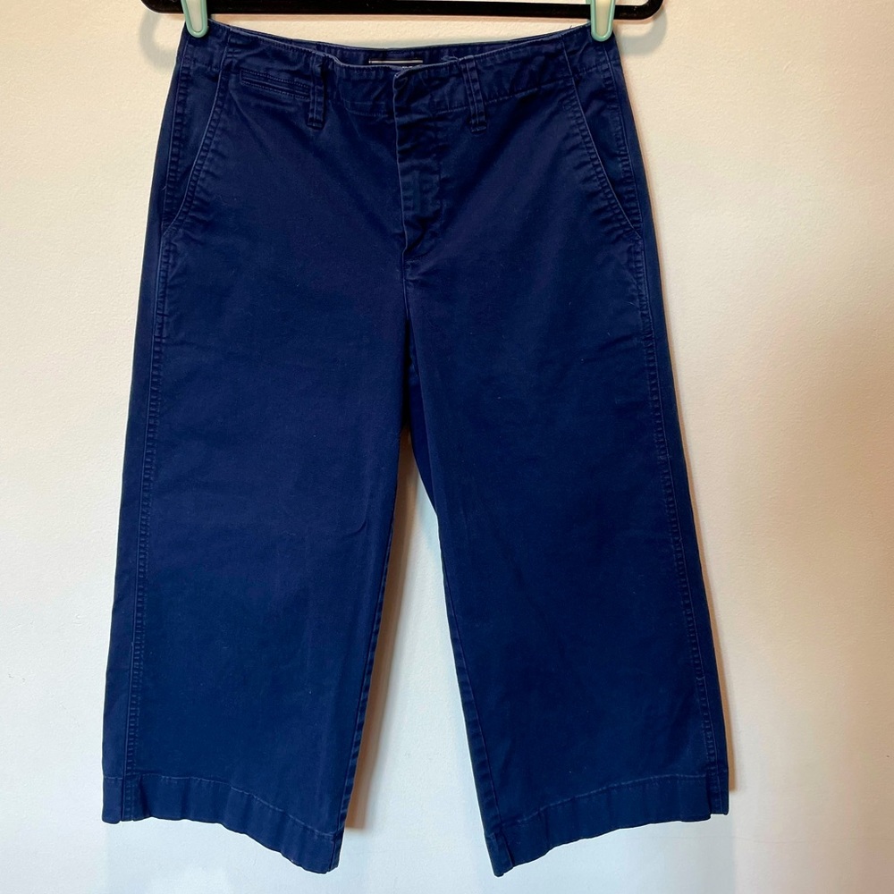 Lands End Chino Mid Rise Wide Leg Cropped Capri Pants Womens Size 6